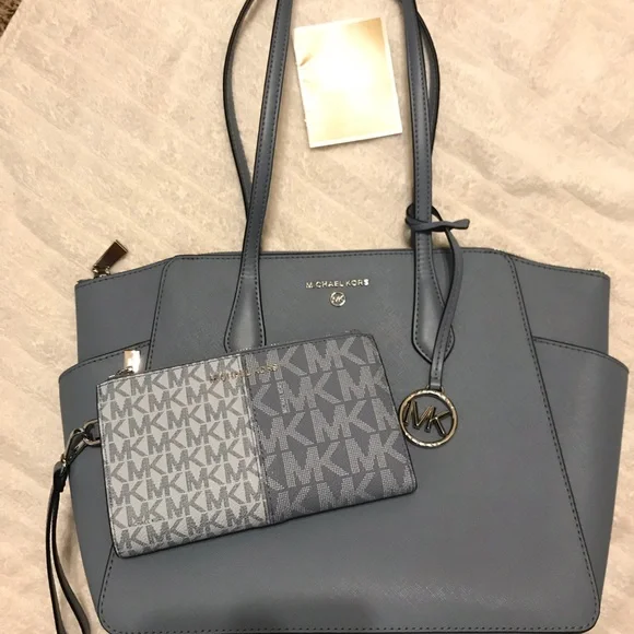 NWT Michael Kors NEW BUNDLE Large Leather Top-Zip Satchel & Matching Billfold - Picture 8 of 15